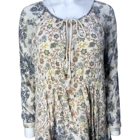 Free People Dress - White and Blue- Lucky Loosey Dress Honeysuckle Combo - Picture 3 of 16